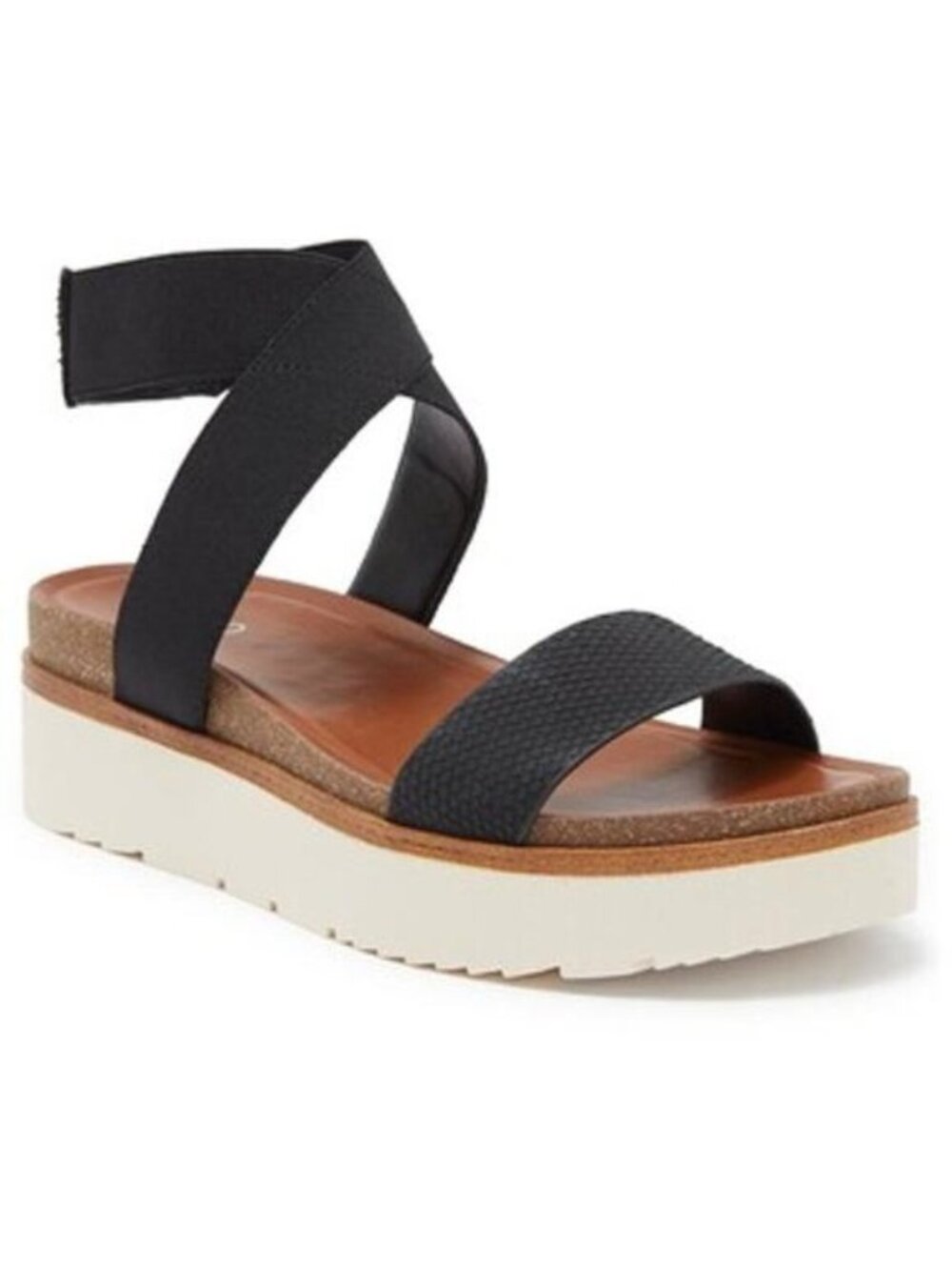Franco Sarto Parton Platform Chunky Women Black Grey Wedge Sandals Womens 8.5M